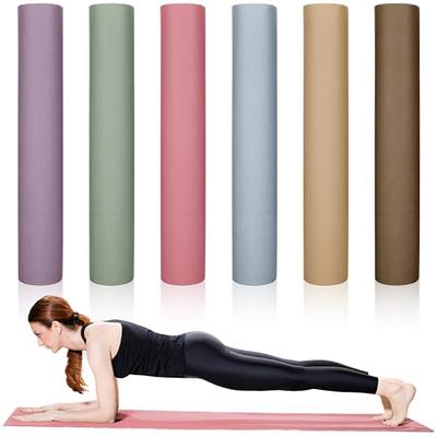 Outus 12 Pcs Yoga Mats Kids and 12 Pcs Yoga Strap Set, 60 x 24 Inches x 4  mm Thick Exercise Mats Bulk Non Slip Fitness Mat Gym Mats Bulk for Yoga