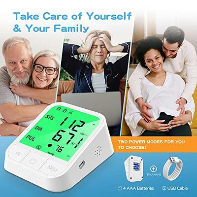  Blood Pressure Monitors for Home Use Upper Arm, Automatic  Digital BP Machine, High Blood Pressure Monitor with Large Cuff 8.66-15.75  Inch, Large Screen with 4 Color Backlit Display, 2 X 99