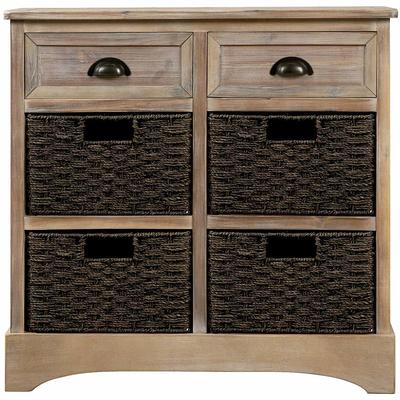 Home Collection Wicker Storage Cabinet With 1 Drawer and 3