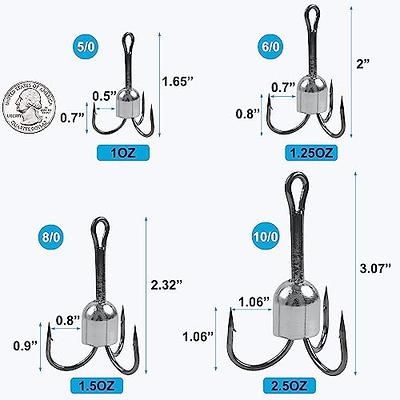 Snagging Hooks Snagging Weighted Treble Hooks,5pcs/Pack Treble Fishing Hooks  4 Sizes 1oz,1.25oz,1.5oz,2.5oz for Saltwater Freshwater 5/0-5pcs - Yahoo  Shopping