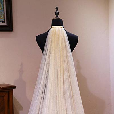 Unsutuo Cathedral Wedding Veil 1 Tier Lace Applique Bridal Veil Long Tulle  Veil with Comb for Women and Bride (Ivory)