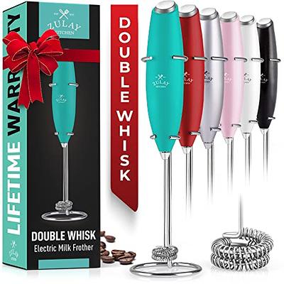 Zulay Double Whisk Milk Frother Handheld Mixer - High Powered Frother For  Coffee With Improved Motor - Electric Whisk Drink Mixer For Cappuccino,  Frappe, Matcha & More, Twin Whisk (Caribbean Aqua) - Yahoo Shopping