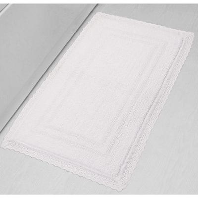 Home Weavers Inc Radiant Collection 24 in. x 40 in. Beige Cotton Bath Rug, Linen