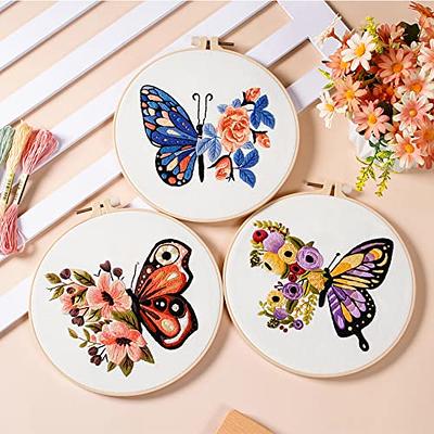 Beginner Embroidery Kit - Easy Floral Embroidery Kit - Modern Hand  Embroidery Designs - Pack of 3 - DiyerClub