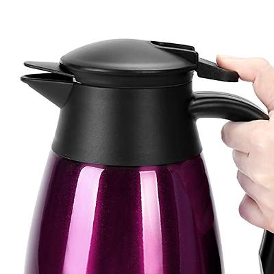 61 Oz Thermal Coffee Carafe,1.8L Stainless Steel Thermos Carafe,Double Wall  Insulated Coffee Server,Fully Sealed Coffee Thermos Dispenser Keep Hot 12