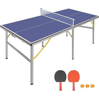 Tidoin 6 ft. Mid-Size Table Tennis Table Foldable Portable Ping Pong Table  Set with Net, 2 Table Tennis Paddles and 3 Balls AOK-YDW1-519 - The Home  Depot