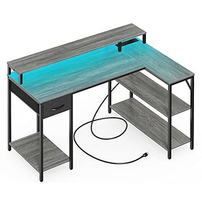 Reversible Computer Desk w/ 5 Shelves, Rolling L-Shaped Corner Desk Office  Desk