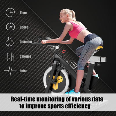 Gymax Belt Drive Stationary Bike Indoor Magnetic Exercise Bike