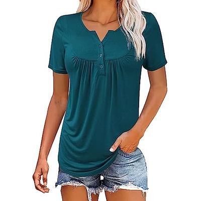 Summer Plus Size Tops for Women Dressy Womens Casual Tops V- Neck Hide  Belly Short Sleeve T-Shirts Cute Flowy Tunic Blouses V Neck Tshirt Women on  Clearance 