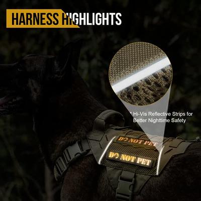 OneTigris Mesh Design Tactical No Pull Dog Harness for Large Dog,  Breathable Service Dog Vest Harness with Handle, Military Dog Harness with  Molle