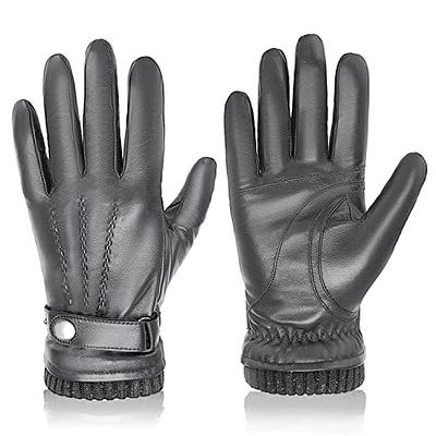 Winter Thick Warm Touch Screen Sheepskin Gloves Men's Leather