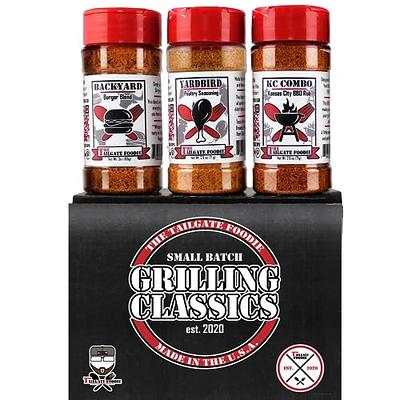 The Tailgate Foodie Rare Pitmaster Gourmet Seasonings | 8 PC Grill Essentials Gift Set | 6 Secret Competition BBQ Spice Blends & Recipes for Ribs, Po