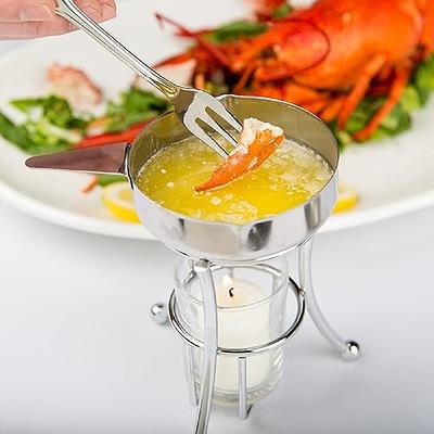 TrueCraftware 3 Piece Set Butter Warmer Stainless Steel Warmer Pan with  chrome Iron Plated wire stand and glass holder- Warmer Set for Chocolate  Butter Cheese Perfect for dip Fruit Dessert Snack 