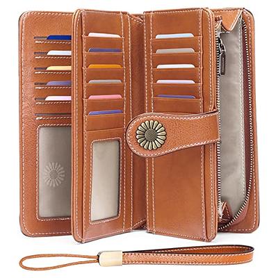 Itslife Womens Wallet,Large Capacity RFID Blocking Leather Wallets Credit  Cards Organizer Ladies Wallet with Checkbook Holder