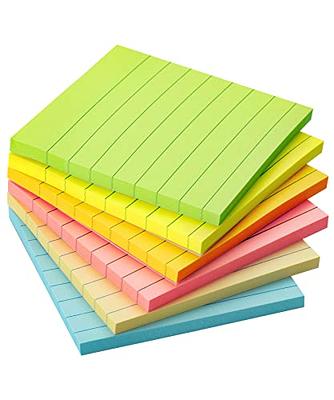 Mr. Pen- Lined Sticky Notes 3x3, 6 Pads, 45 Sheet/Pads, Pastel