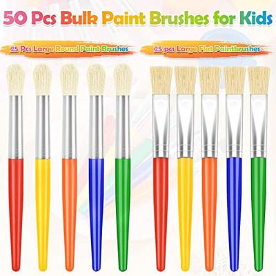 Kids Paint Brushes, 8pcs Children Paint Brushes Round And Flat