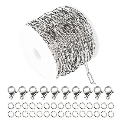 UMAOKANG 16.4 Feet Silver Jewelry Chain Stainless Steel 4mm Width Oval  Paperclip Chain Link Cable Necklace Chains Bulk with Lobster Clasps and  Jump Rings for Women Bracelet DIY Jewelry Making - Yahoo Shopping
