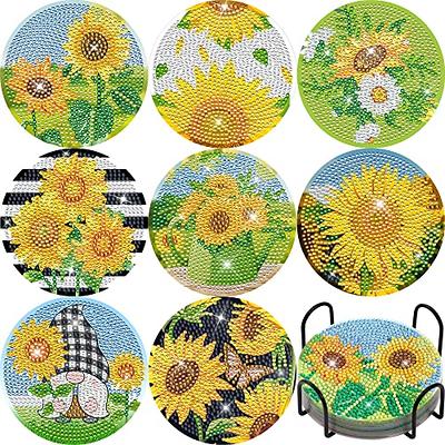 8 Pcs Diamond Painting Coasters With Holder, Diy Mandala Coasters