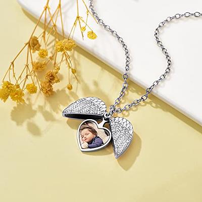 Angel Wing Necklace - Personalized Sterling Silver Angel Wing Charm -  Fuession Jewelry