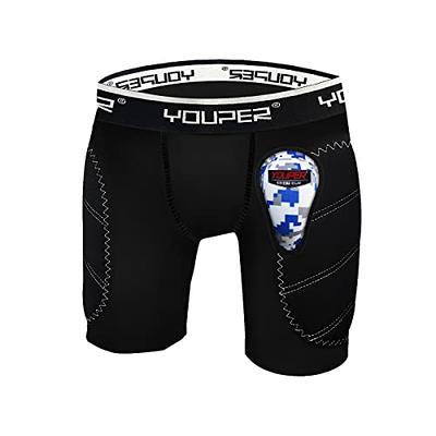 COOLOMG Mens Compression Shorts with Cup Athletic Sliding Underwear for  Baseball Football MMA Lacrosse Field Hockey 