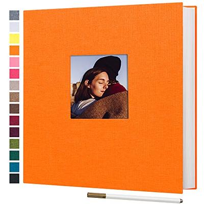 potricher Large Photo Album Self Adhesive 3x5 4x6 5x7 8x10 Pictures Linen  Cover 40 Blank Pages Magnetic DIY Scrapbook Album with A Metallic Pen  (Orange) - Yahoo Shopping