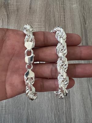 8.5 in Mens Sterling Silver Link Bracelet (11mm)