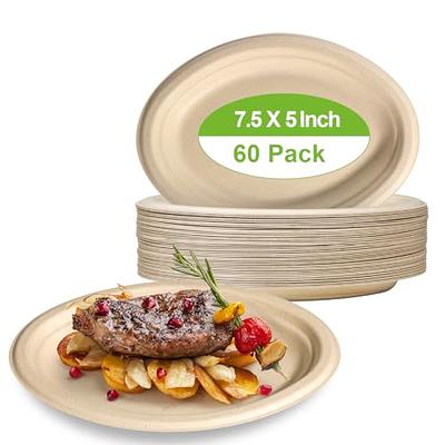  EcoAvance Square Paper Plates, 6 inch Paper Plates 100 Pack,  Eco Friendly Compostable Dessert Plates, Small Disposable Plates for Party  Wedding, White Sturdy Paper Plates : Health & Household