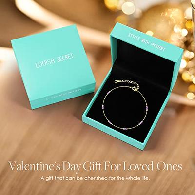 LOUISA SECRET Infinity Love Heart Bracelet for Women, 925 Sterling Silver  Charm Women Birthstone Bracelet, Rose Gold Plated Birthday Anniversary