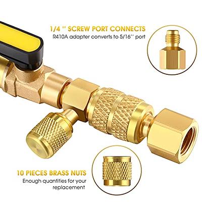 R410A Valve Core Remover Kits 7 Air Conditioning Refrigerant Angled Compact Ball  Valve Compatible with SAE 1/ 4 and 5/ 16 Port R410 R32 Brass Adapter 20  Valve Cores 10 Brass Nut 270 Sealing Washer - Yahoo Shopping