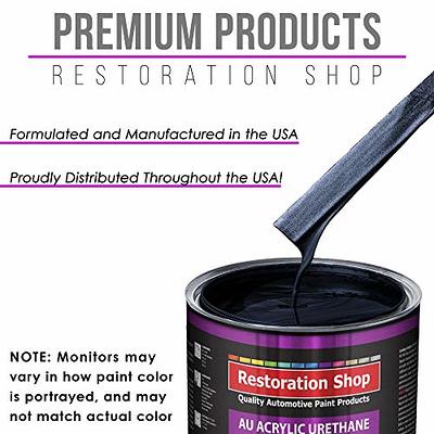 Black Metallic Acrylic Lacquer Single Stage Car Auto Paint Complete Medium Quart Kit - Restoration Shop