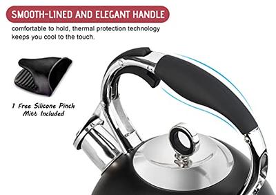 3.17QT Stainless Steel Whistling Tea Kettle, Compatible with All