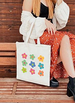 2 Pcs Aesthetic Cute Tote Bags Women Canvas Tote Bag Reusable