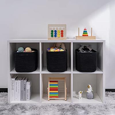 Kriitools Black Woven Rope Storage Cube Baskets for Organizing