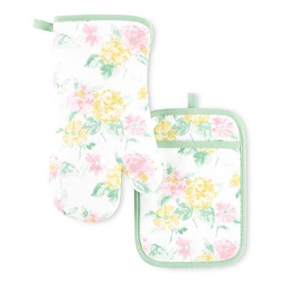 SKL Home Heirloom Wildflowers Oven Mitt and Pot Holder Set, 2 Piece