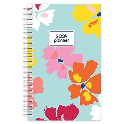 2023-2024 Day Designer Weekly/Monthly Planner, 5-7/8 x 8-5/8, Climbing Floral Mint Frosted, July 2023 to June 2024, 137884-A