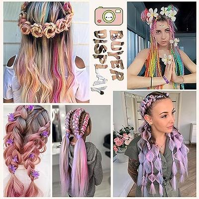 AFNOTE Ombre Rainbow Braiding Hair Extensions 24 Inch 3 Packs Synthetic  High Temperature Jumbo Braiding Hair Twist Crochet Braids Hair for