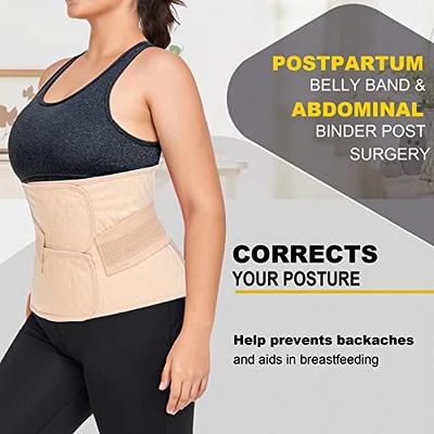  Postpartum Belly Band, Abdominal Binder Post Surgery Belly  Wrap, C Section Recovery Must Haves, Girdle For Postnatal Care,  Waist/Pelvis Belt For Back Pain Relief Grey S/M