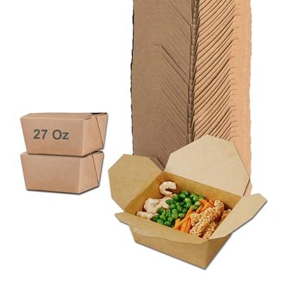 Take Out Food Containers Microwaveable Kraft Brown Take Out Boxes 27 Oz (50  Pack) Leaked and Grease Resistant Togo Boxes Recyclable Thanksgiving