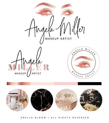 Beauty Logo Design Rose Gold Makeup Artist Branding Premade Package Lash Technician Eye Logo Calligraphy Feminine Kit Yahoo Shopping