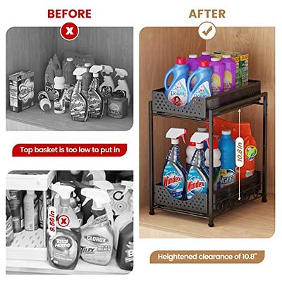  MEAFBIRD 2 Pack Under Sink Organizer, 2 Tier Bathroom Cabinet  Organizer with Sliding Basket, Multi-Purpose Under Sink Organizers and  Storage for Bathroom Kitchen : Home & Kitchen