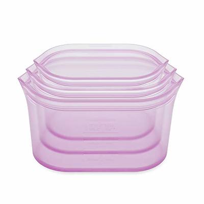 Thin Bins Collapsible Containers Set of 4 Rectangle Silicone Food Storage Containers BPA Free, Microwave, Dishwasher Safe