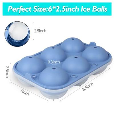 Ice Ball Maker, TINANA Reusable 2.5 Inch Ice Cube Trays, Easy Release  Silicone Round Ice Sphere Tray with Lids & Funnel for Whiskey, Cocktails 