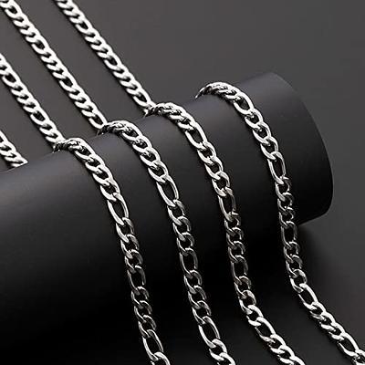 Jishi 16ft Figaro Chain Roll 6mm Silver Stainless Steel Necklace Chain for  Jewelry Making,DIY Mens&Womens Necklace Bracelet Crafts Supplies  Findings,Metal Figaro Link Chain w/Lobster Clasps,Jump Rings - Yahoo  Shopping