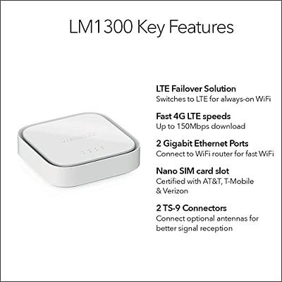 NETGEAR LM1200 - Wireless cellular modem - 4G LTE - Gigabit Ethernet - 150  Mbps