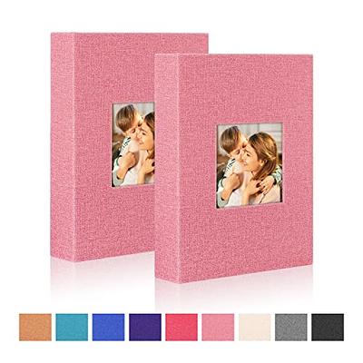 Vienrose Small Photo Album 4x6, Mini Picture Book with 26 Pockets, Clear  Pages Holds 52 Photos, Linen Fabric Cover Postcards Photobook Green 2 Pack