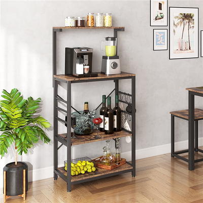 BYBLIGHT Carmalita Rustic Brown Freestanding Garment Rack Closet Organizer with Double Hanging Rod and Storage Shelves