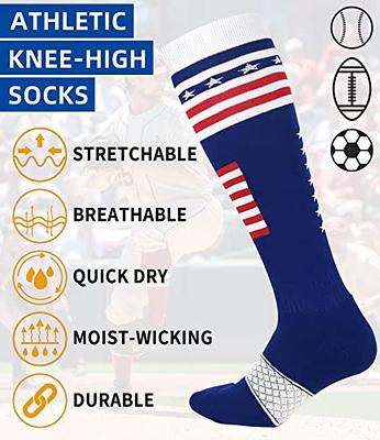 BUENWAZ Athletic American Flag Over the Calf Socks for Men