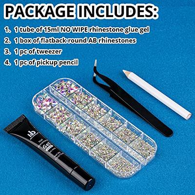 Saviland Super Strong Rhinestone Glue for Nails: Nail Glue with Nail Art Tools, Nail Gem & Nail Charm Glue with Rhinestone Picker Tool & Tweezer