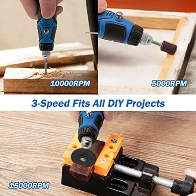 3 Speed Cordless Electric Mini Grinder Sander Rotary Tool Drill Kit  Accessories