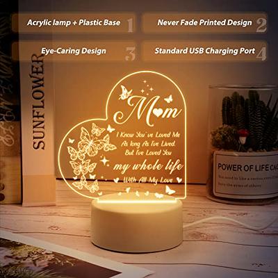 1pc Gifts For Mom, Engraved Night Light, Mom Birthday Gifts From Daughter  Son, On Mother's Day, Valentine's Day Christmas, Night Lamp Present